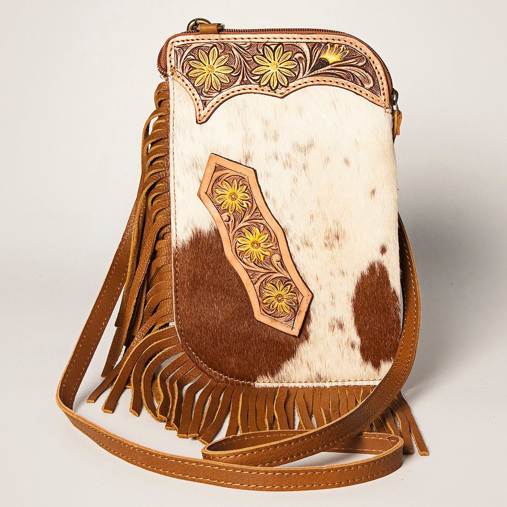 American Darling Chaps Bag Hand Tooled Hair-On Genuine Leather