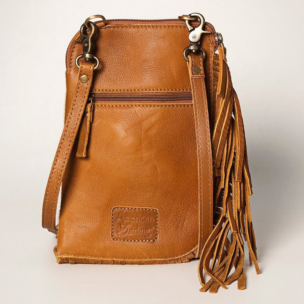 American Darling Chaps Bag Hand Tooled Hair-On Genuine Leather