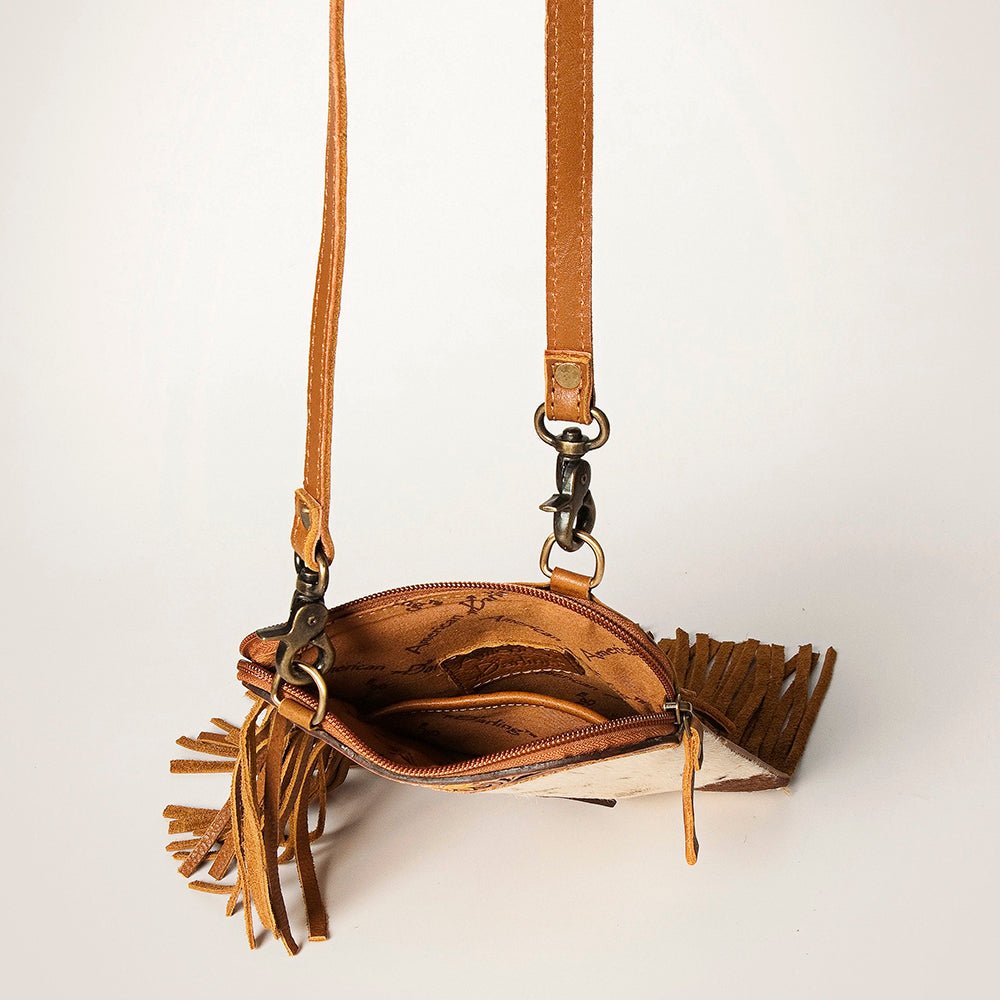 American Darling Chaps Bag Hand Tooled Hair-On Genuine Leather