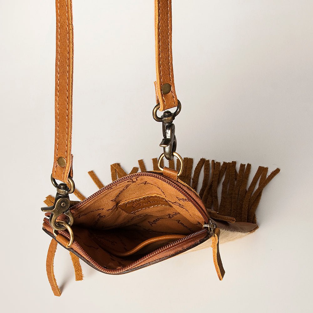 American Darling Chaps Bag Hand Tooled Hair-On Genuine Leather