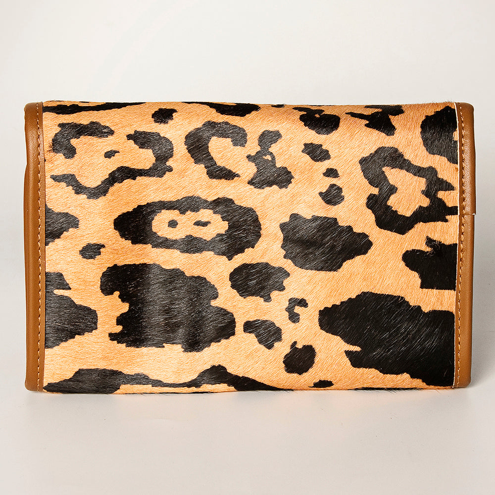 American Darling Women's Hair-On Cowhide Jewelry Case Eco-Friendly Vegetable-Tanned Genuine Leather Well-compartmentalized