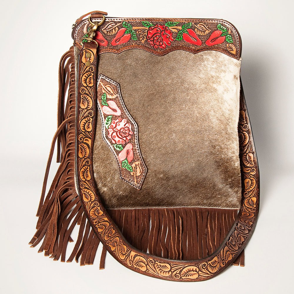 American Darling Chaps Bag Hand Tooled Hair-On Genuine Leather