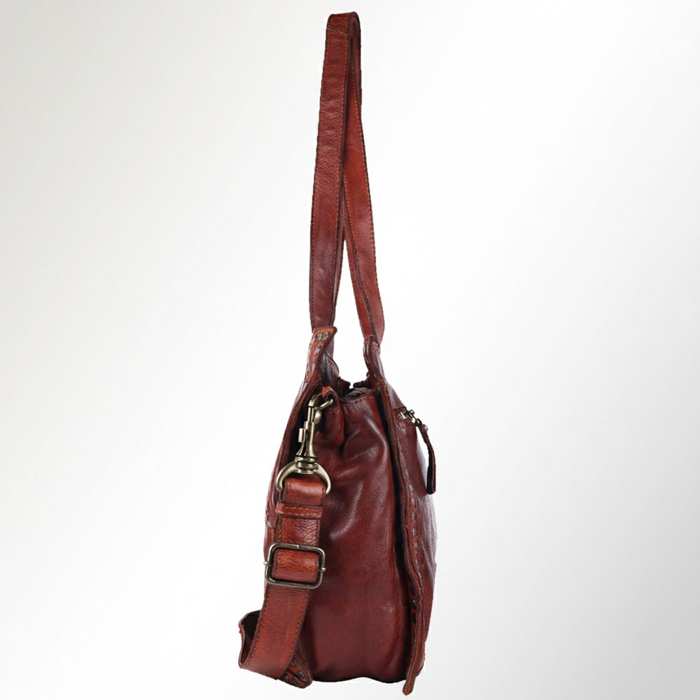 Spaghetti Western Swc133Cg Tote Vintage Handmade Drum Dyed Genuine European Cowhide Leather Women Bag Western Handbag Purse