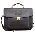 KD Stephens Rugged Leather Laptop Business Easy Access Briefcase
