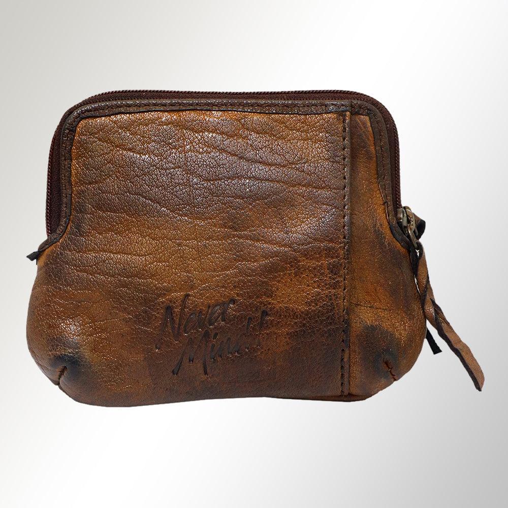 Never Mind Vintage Hand-Dyed Leather Coin Purse