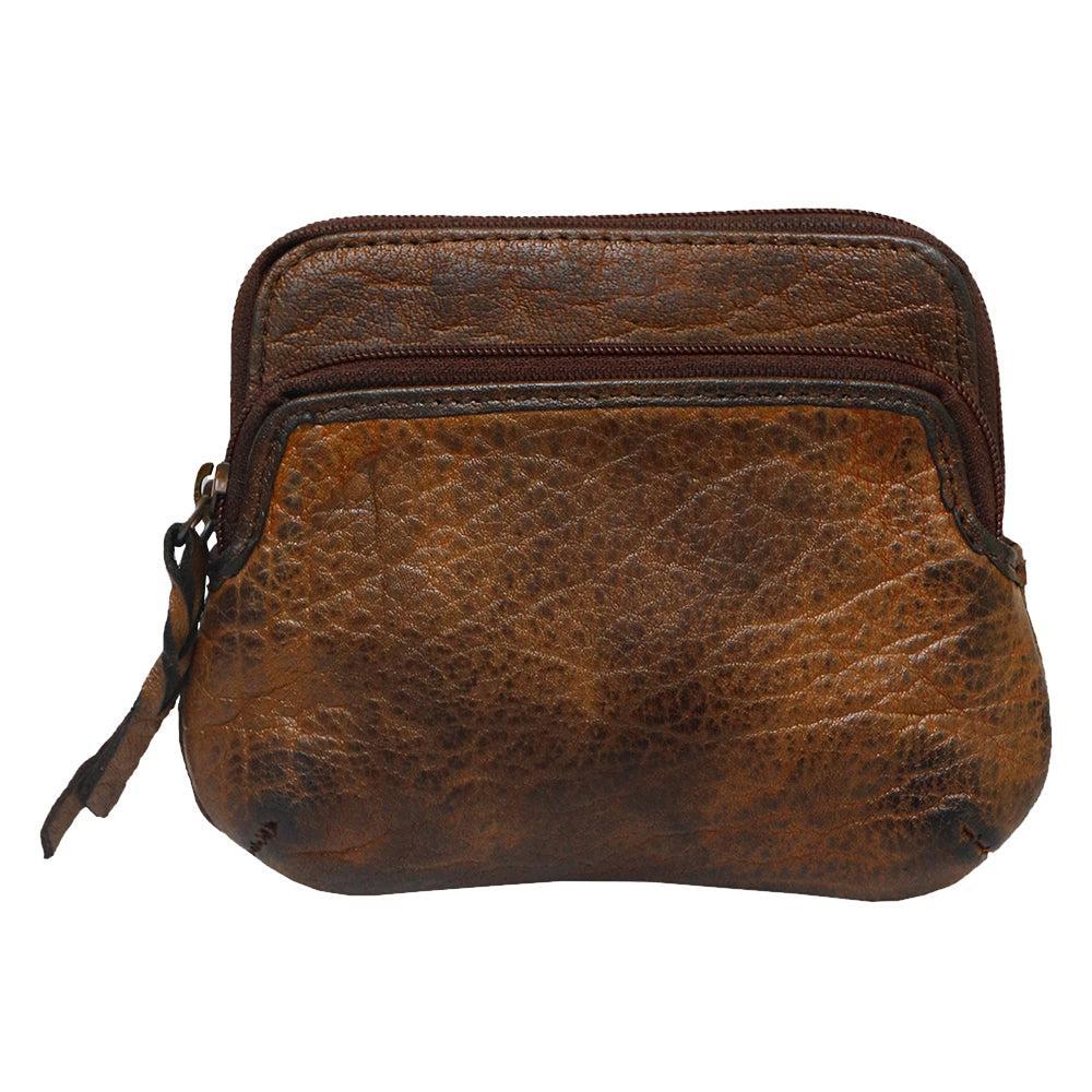 Never Mind Vintage Hand-Dyed Leather Coin Purse