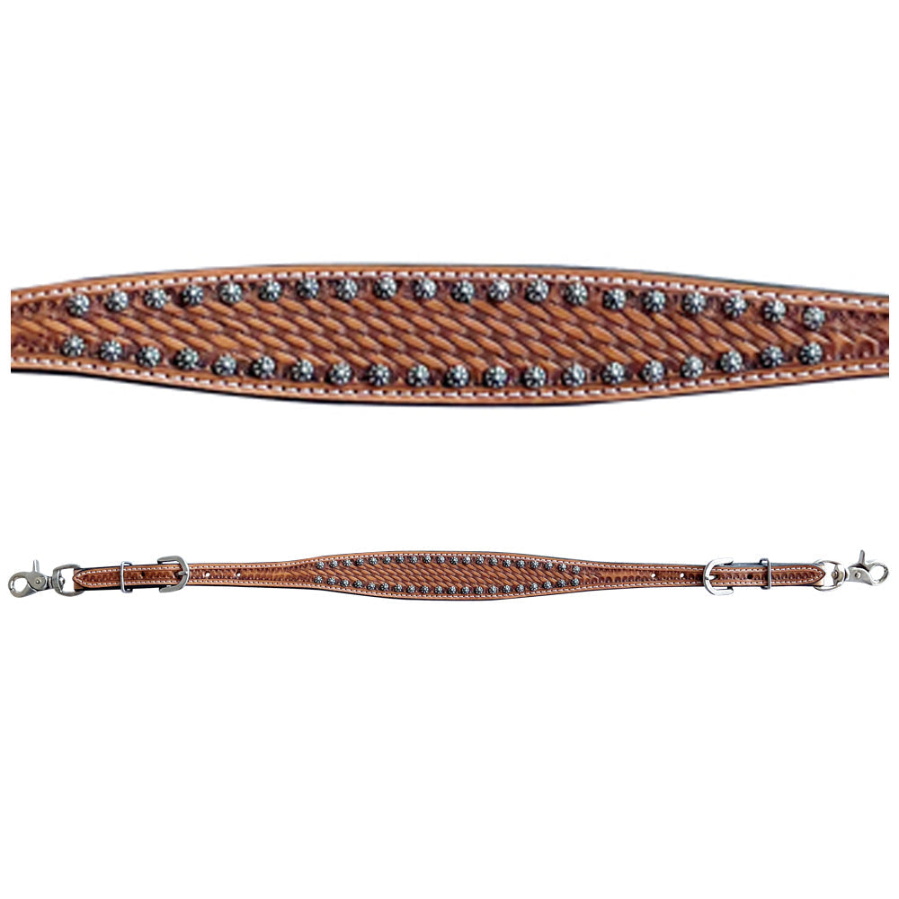 Bar H Equine American Leather Horse Saddle Tack One Ear Headstall | Breast Collar | Browband Headstall | Wither Strap | Tack Set BER260