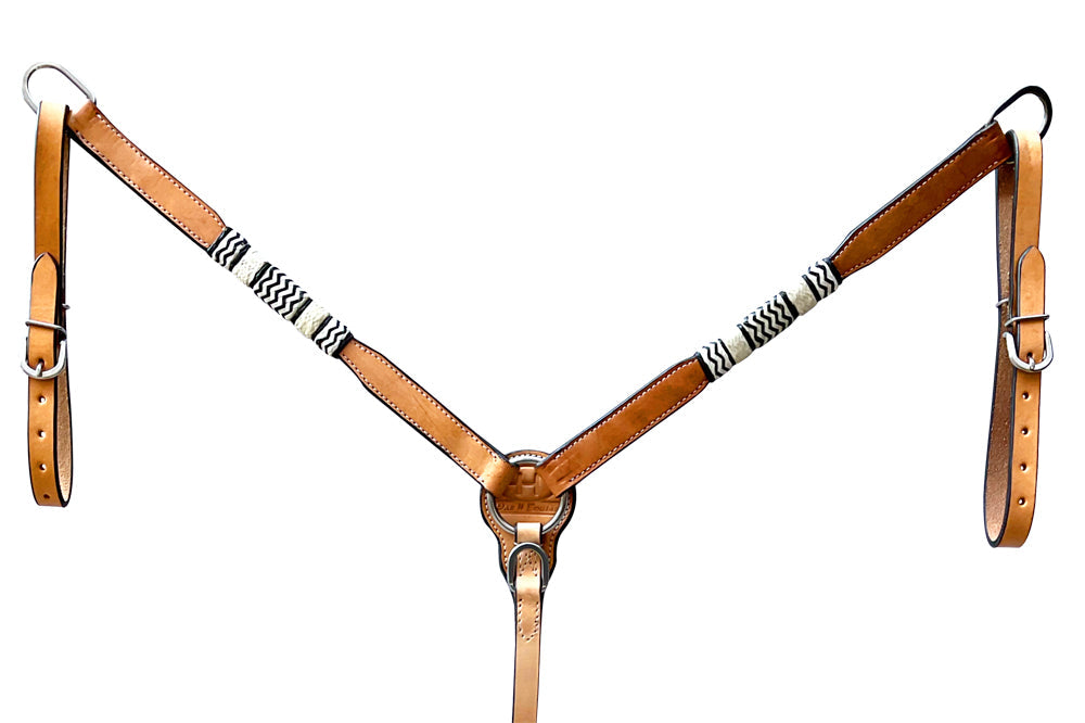 Bar H Equine American Leather Horse Saddle Tack One Ear Headstall | Breast Collar Browband Wither Strap Set BER272