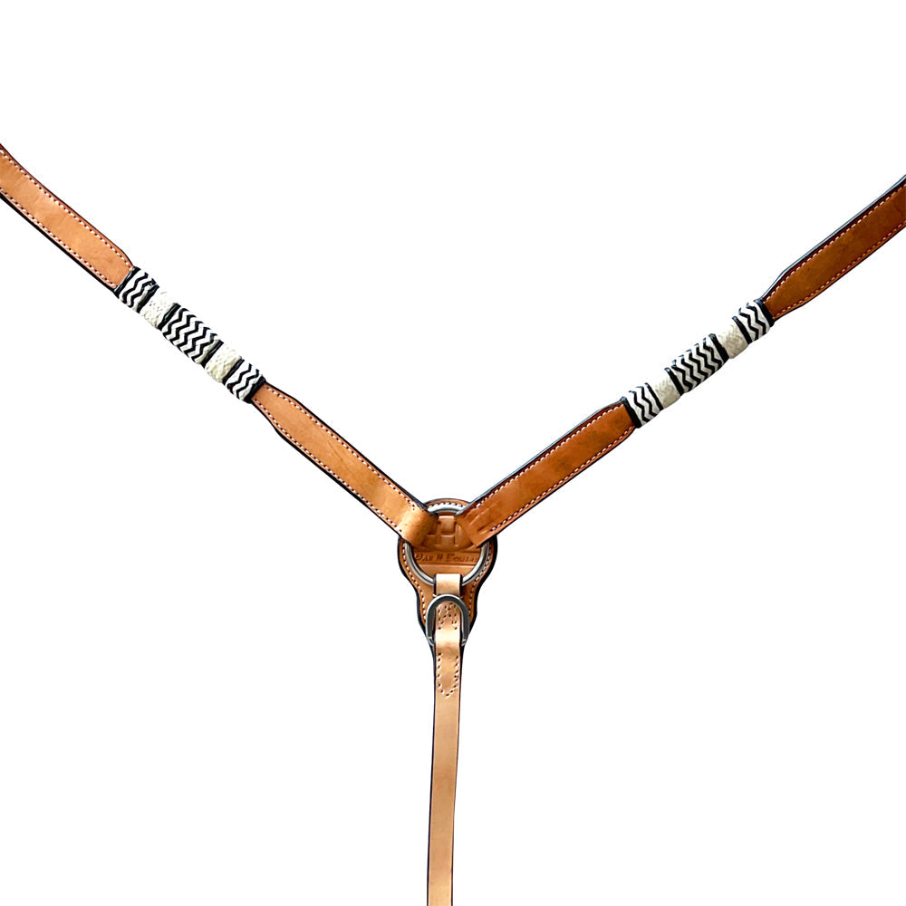 Bar H Equine American Leather Horse Saddle Tack One Ear Headstall | Breast Collar Browband Wither Strap Set BER272