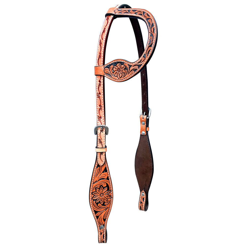 Bar H Equine American Leather Horse Saddle Tack One Ear Headstall | Breast Collar Browband Wither Strap Set BER273