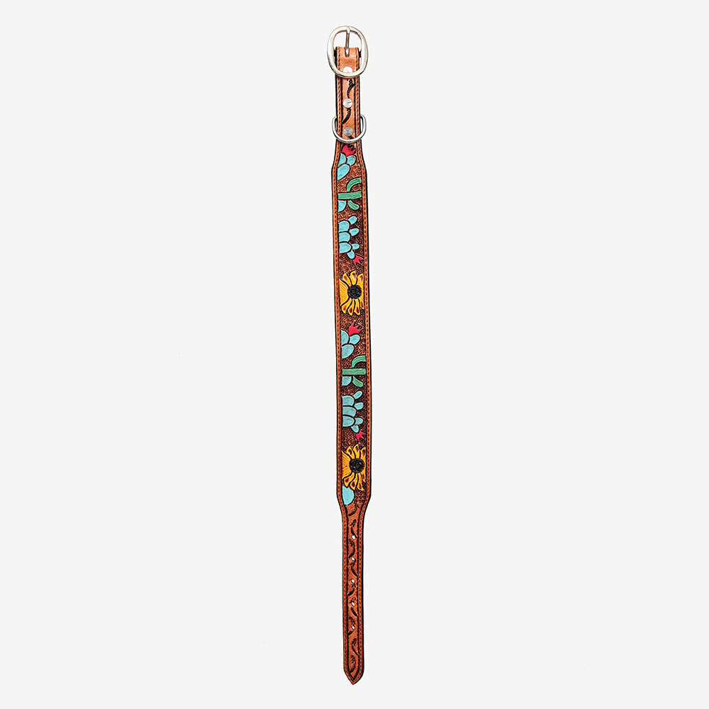HILASON Western Genuine Leather Heavy Duty Hand Painted Dog Collar