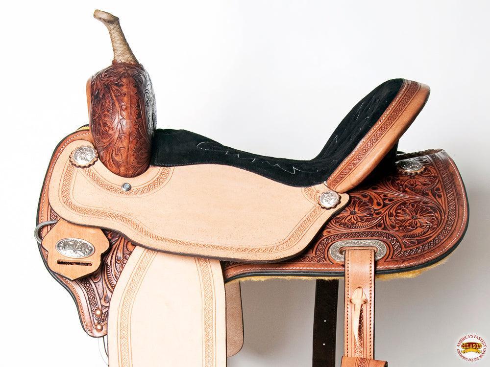 Western Horse Barrel Racing Saddle Trail Pleasure American Leather Hilason