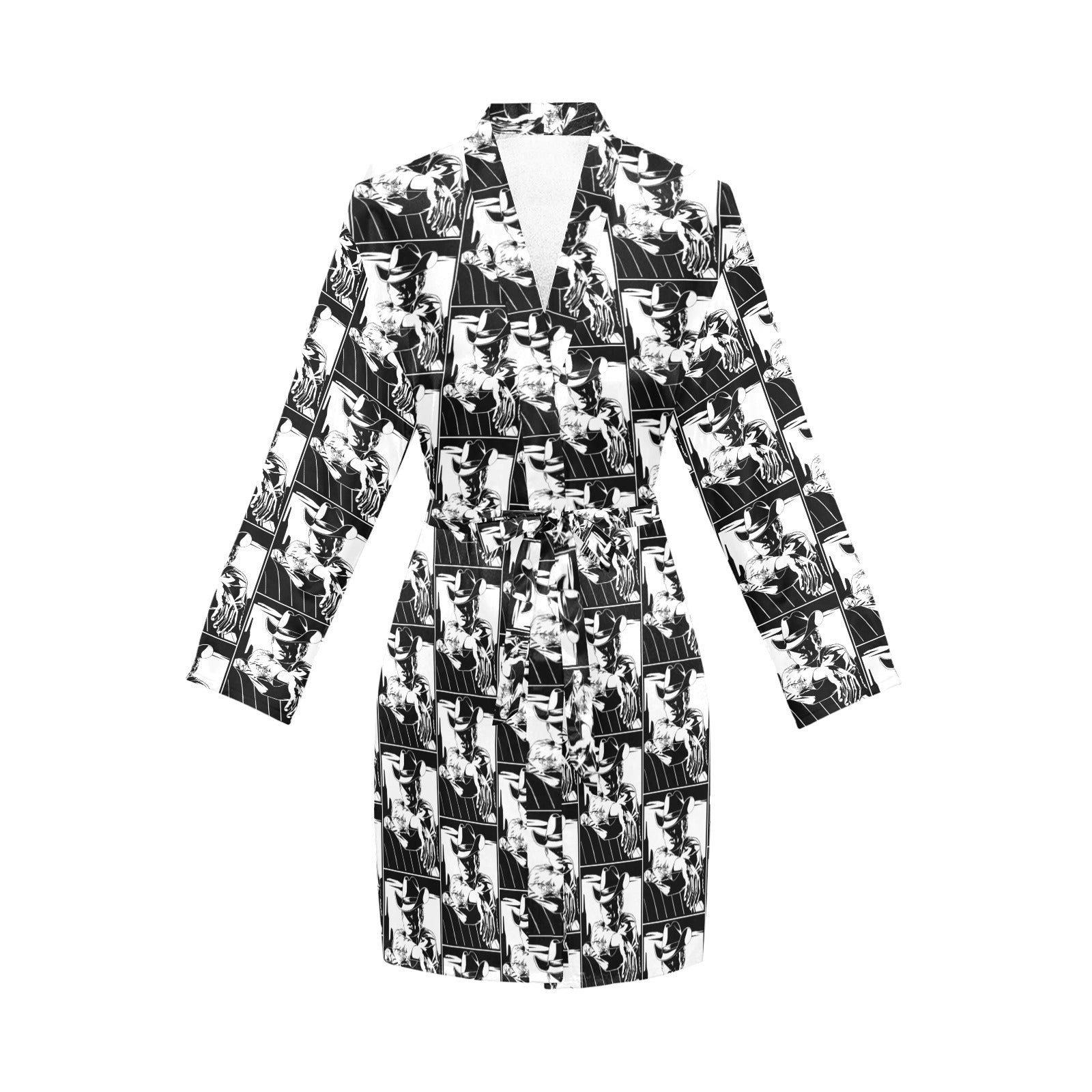 Baha Ranch Cowboy Women's Long Sleeve Belted Satin Feel Dressing Lounge Robe by Baha Ranch Western Wear - product image 3