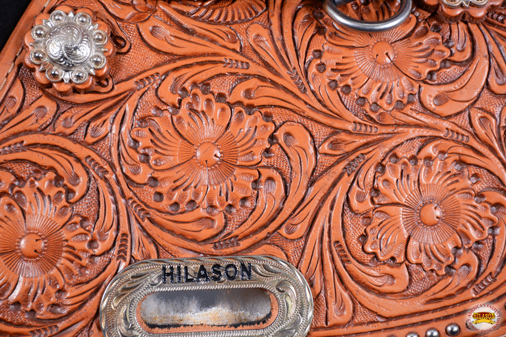 15 In Hilason Western Horse Saddle Treeless Trail Barrel Leather Oiled