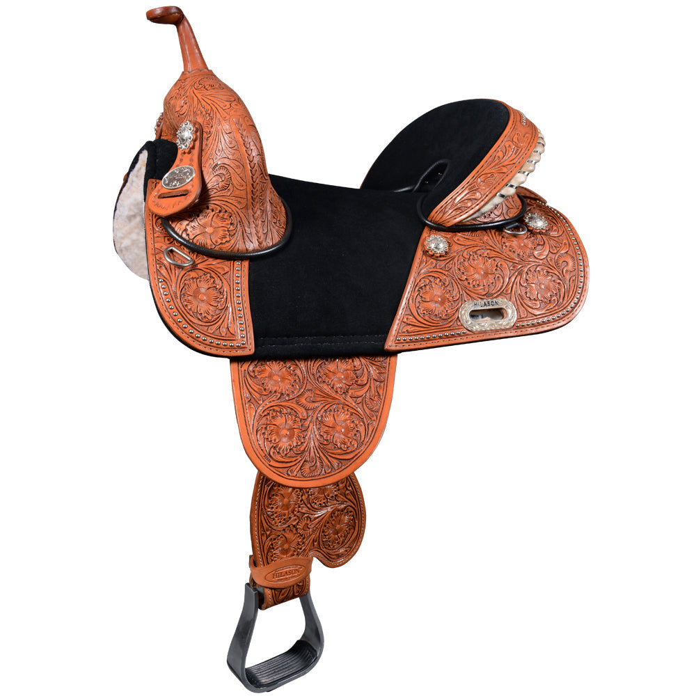 15 In Hilason Western Horse Saddle Treeless Trail Barrel Leather Oiled