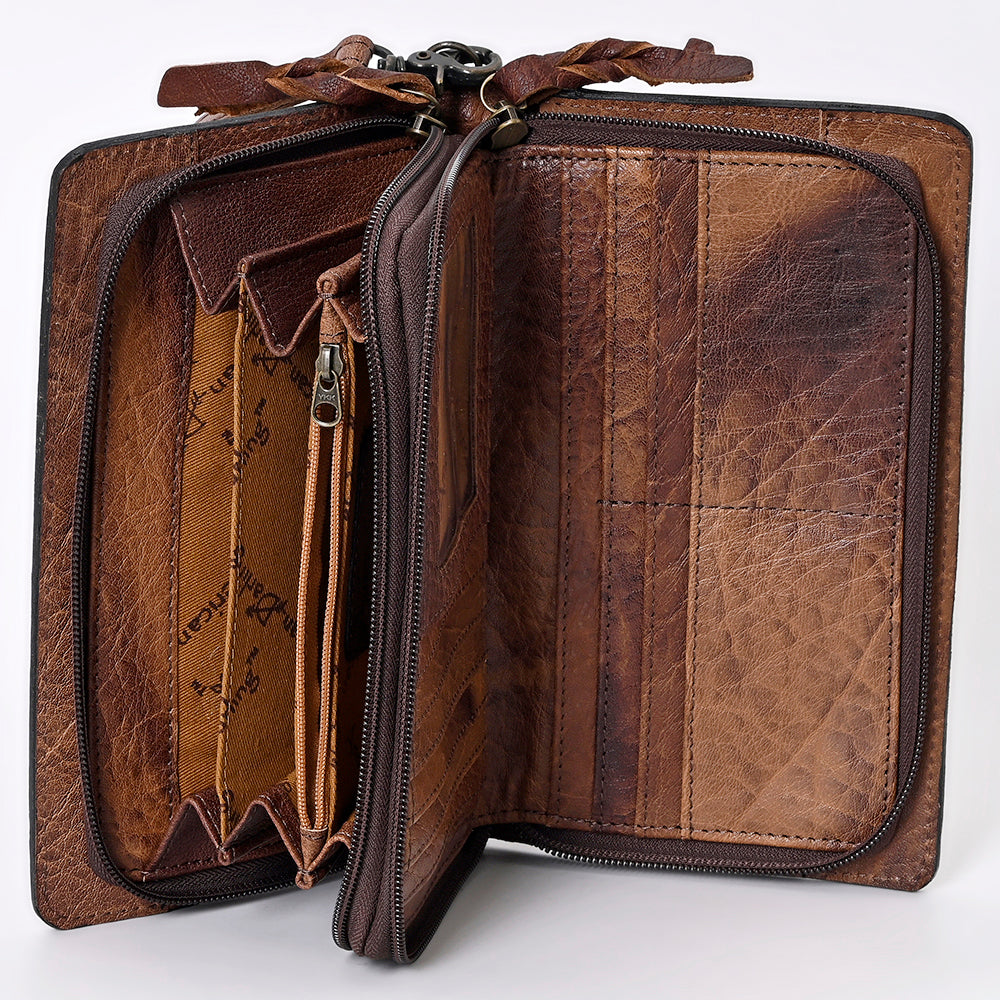 American Darling Small Cross body Bag for Women, Hand Tooled Floral Leather, Woven Saddle Blanket, Genuine Leather Purse