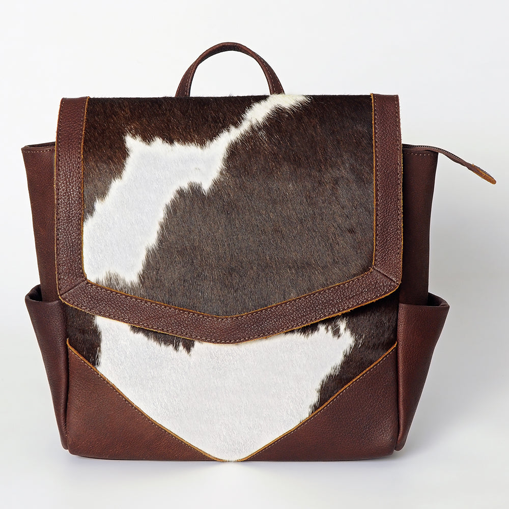 American Darling Backpack for Women, Hand Tooled Floral Leather, Hair-On Cowhide, Woven Saddle Blanket, Genuine Leather