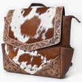American Darling Backpack for Women, Hand Tooled Floral Leather, Hair-On Cowhide, Woven Saddle Blanket, Genuine Leather
