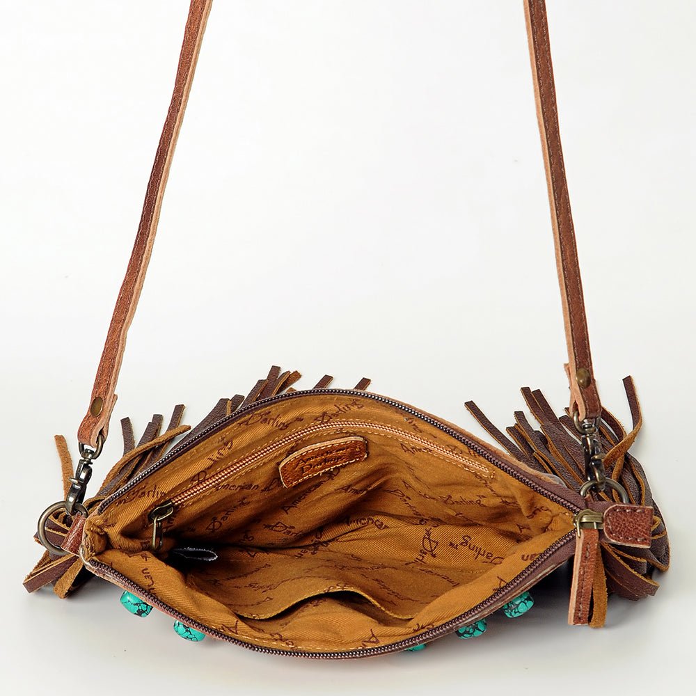 American Darling Cross Body Hand Tooled Hair on-Genuine Leather Western Women Bag Handbag Purse | Crossbody for Cute