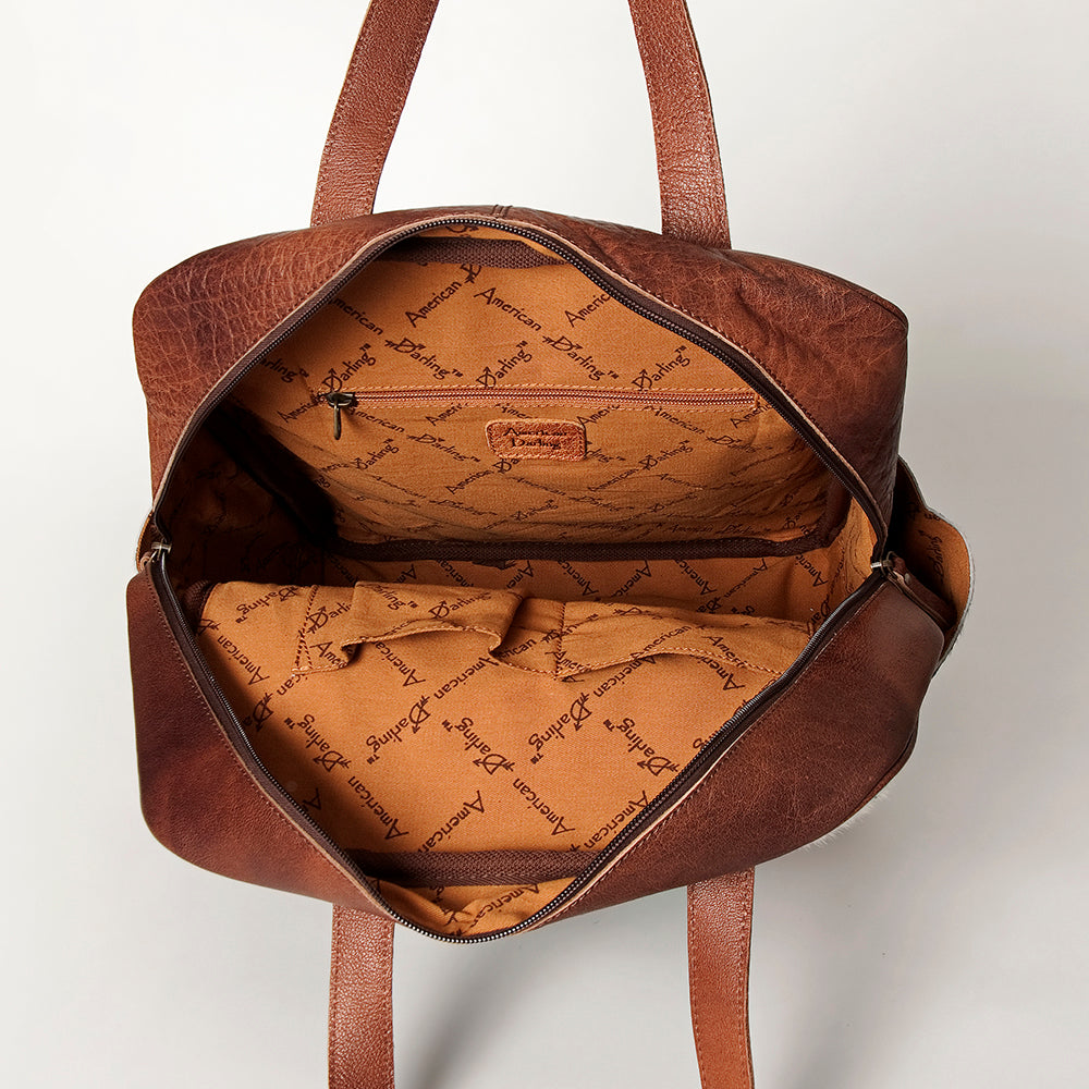 American Darling Backpack, Hand Tooled Floral Leather, Hair-On Cowhide & Woven Saddle Blanket, Western Style Genuine Leather