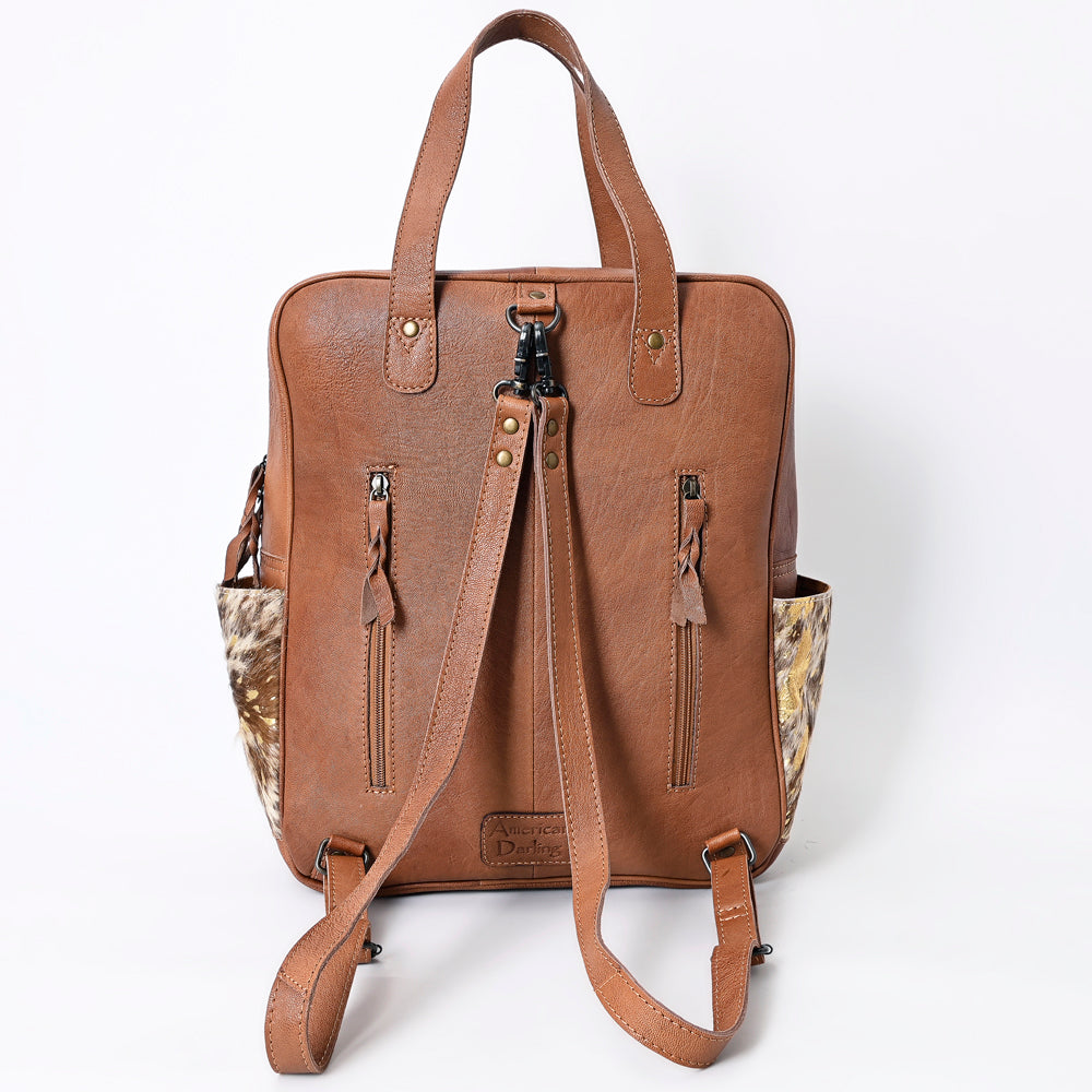 American Darling Backpack, Hand Tooled Floral Leather, Hair-On Cowhide & Woven Saddle Blanket, Western Style Genuine Leather