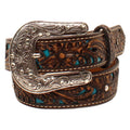 20" Ariat Girls Rhinestone Sparkly Floral Leather Belt