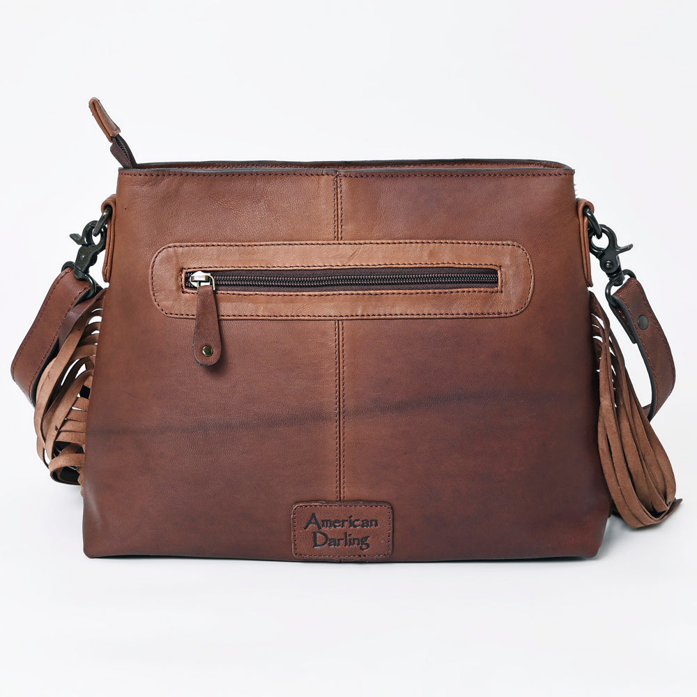 American Darling Crossbody Hand Tooled Hair-On Genuine Leather Women Bag Western Handbag Purse