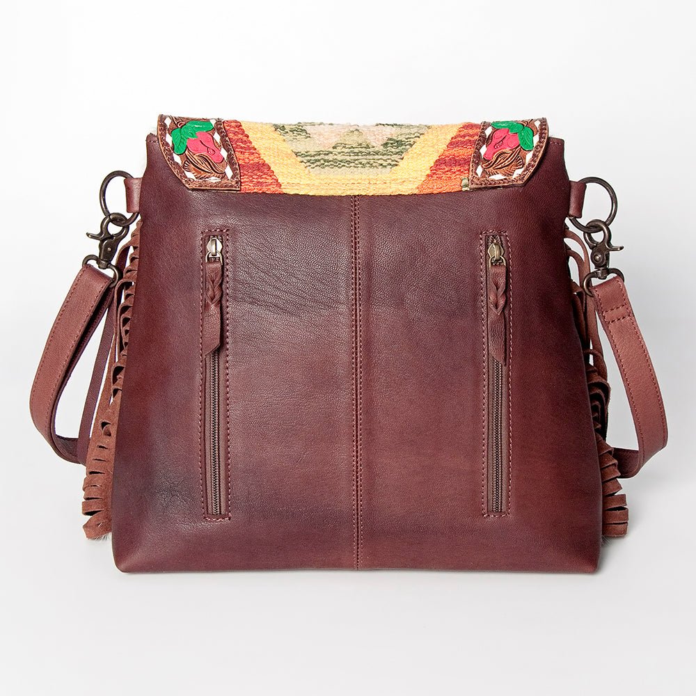 American Darling Crossbody Hand Tooled Hair-On Genuine Leather