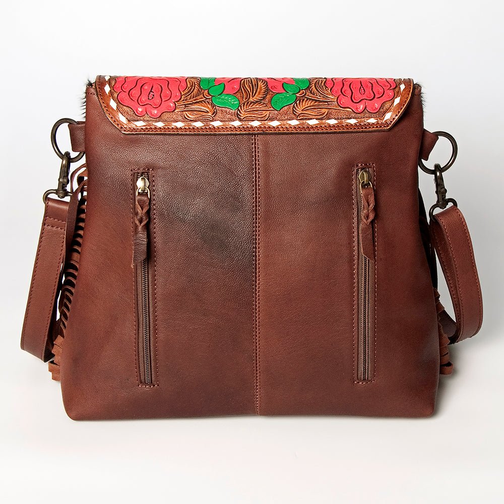 American Darling Crossbody Hand Tooled Hair-On Genuine Leather