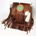 American Darling Hand-Tooled Hair-On Genuine Leather Messenger Bag