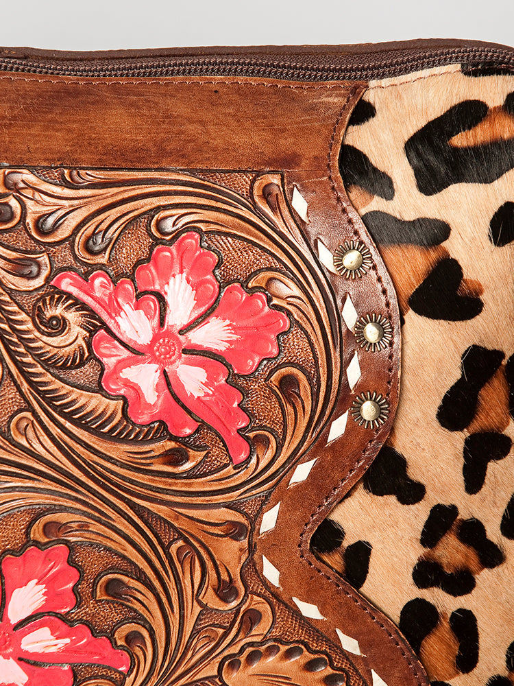 American Darling Small Crossbody Hand Tooled Hair-On Genuine Leather Women Bag Western Handbag Purse