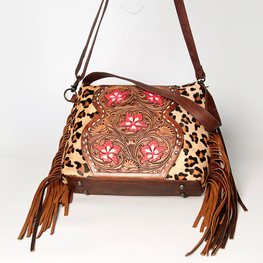 American Darling Small Crossbody Hand Tooled Hair-On Genuine Leather Women Bag Western Handbag Purse