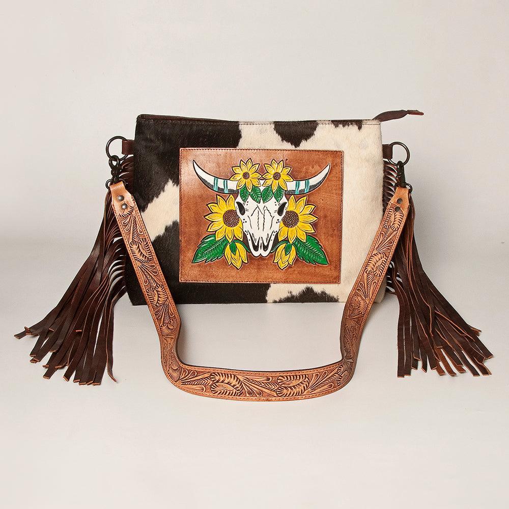 American Darling Hand-Tooled Hair-On Crossbody Bag