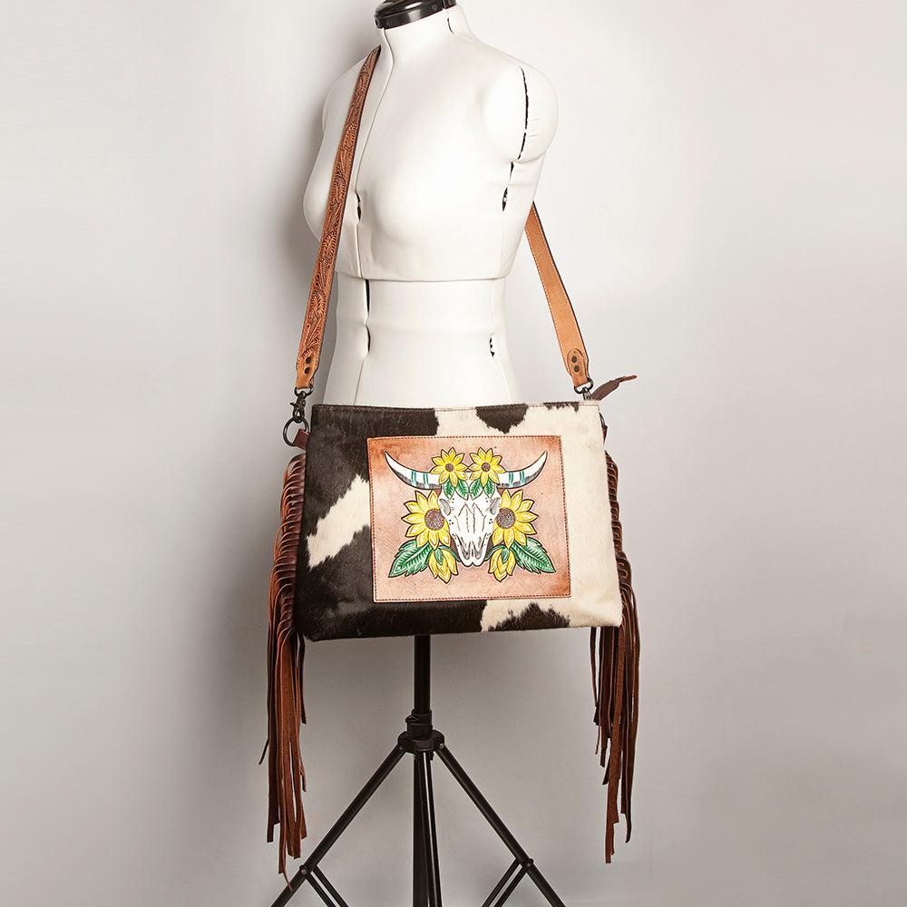 American Darling Hand-Tooled Hair-On Crossbody Bag
