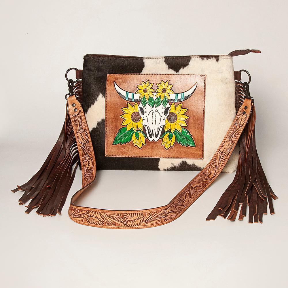 American Darling Hand-Tooled Hair-On Crossbody Bag