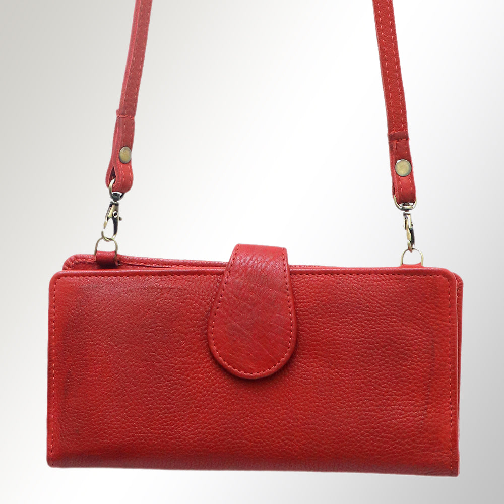 American Darling Wristlet Bag, Hand-Painted Genuine Leather, Western Vegetable Tanned Full Grain Leather Wallet Bag