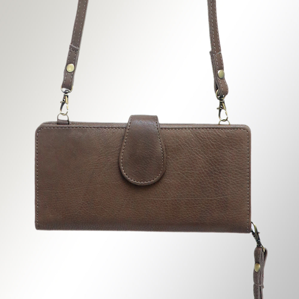 American Darling Wristlet Bag, Hand-Painted Genuine Leather, Western Vegetable Tanned Full Grain Leather Wallet Bag