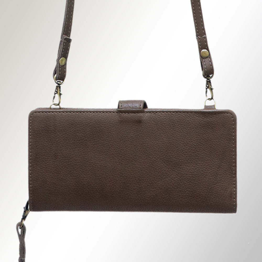 American Darling Wristlet Bag, Hand-Painted Genuine Leather, Western Vegetable Tanned Full Grain Leather Wallet Bag