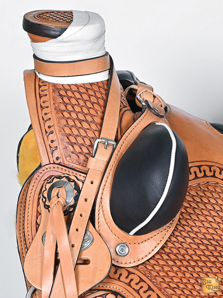Hilason Western Ranch Roping Leather Saddle — Light Antique Tan