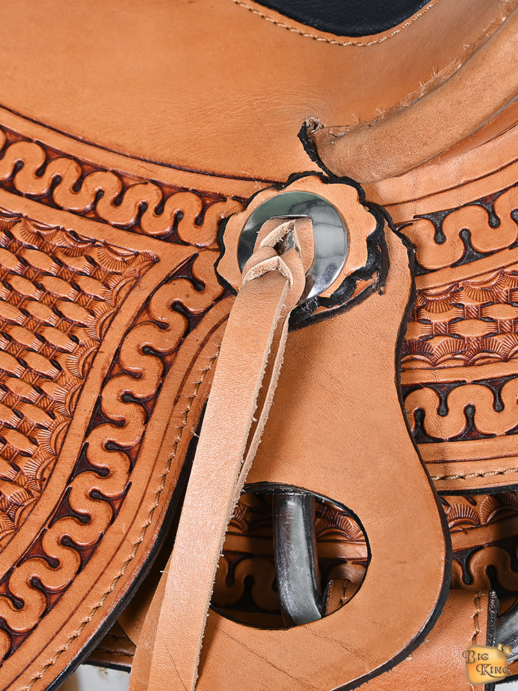 Hilason Western Ranch Roping Leather Saddle — Light Antique Tan