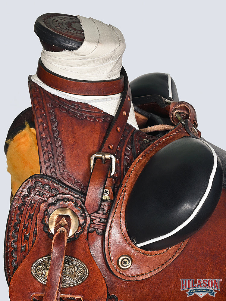 HILASON Western Horse Wade Saddle American Leather Ranch Roping Dark Brown | Hand Tooled & For Horses