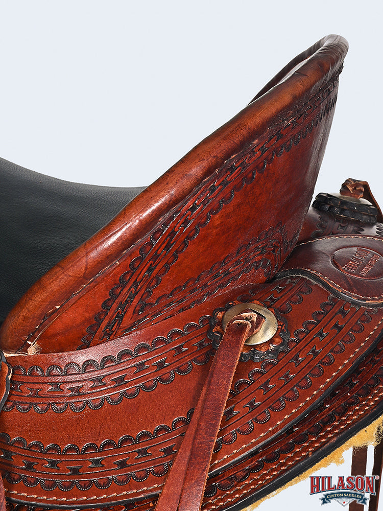 HILASON Western Horse Wade Saddle American Leather Ranch Roping Dark Brown | Hand Tooled & For Horses