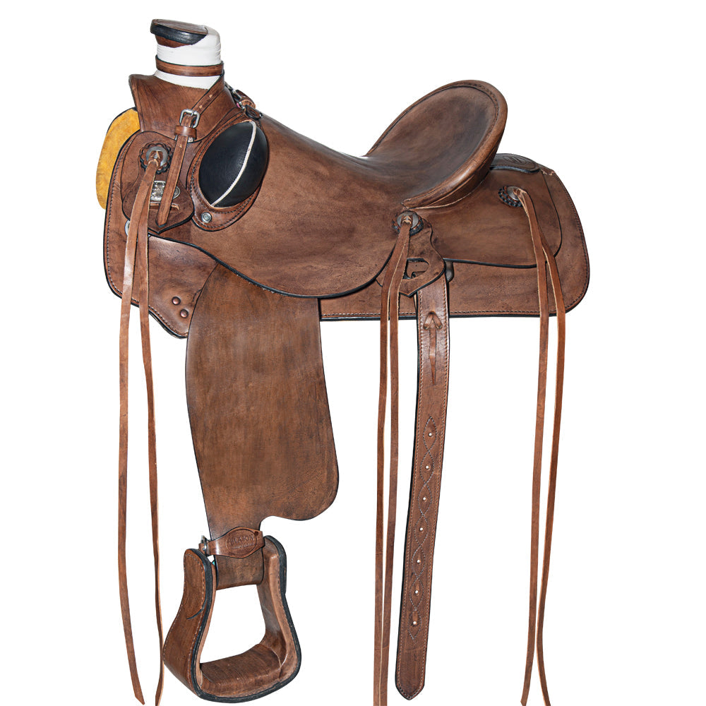HILASON Western Horse Saddle American Leather Wade Ranch Roping Dark Brown | Hand Tooled & For Horses