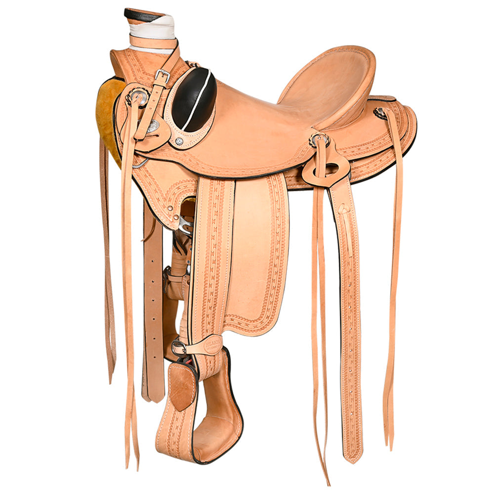 HILASON Western Horse Saddle American Leather Wade Ranch Roping Tan | Hand Tooled & For Horses