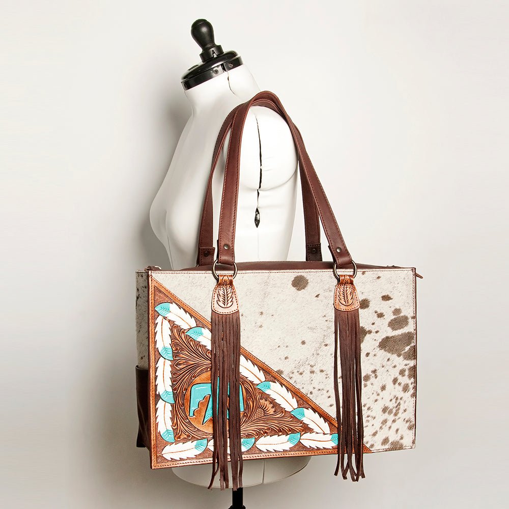 American Darling Hand Tooled Hair-On Genuine Leather