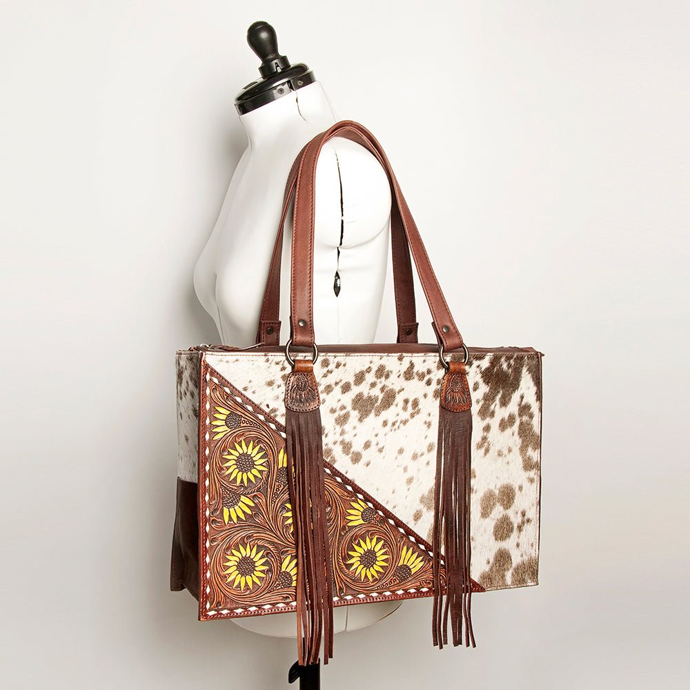 American Darling Hand Tooled Hair-On Genuine Leather