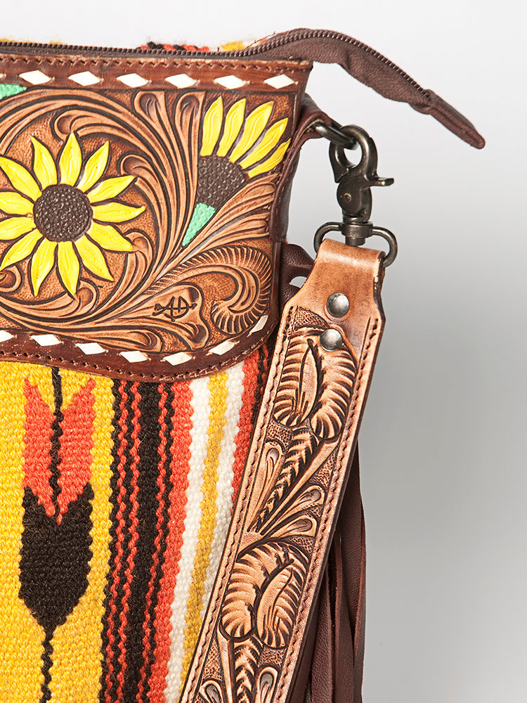 American Darling Signature Crossbody Hand Tooled Saddle Blanket Genuine Leather women bag western handbag purse