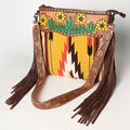 American Darling Signature Crossbody Hand Tooled Saddle Blanket Genuine Leather
