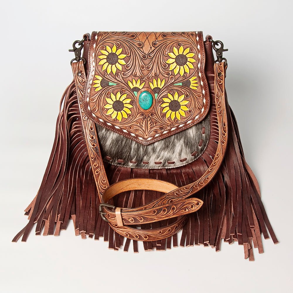 American Darling Messenger Hand Tooled Genuine Leather
