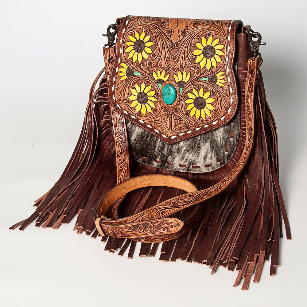 American Darling Messenger Hand Tooled Genuine Leather
